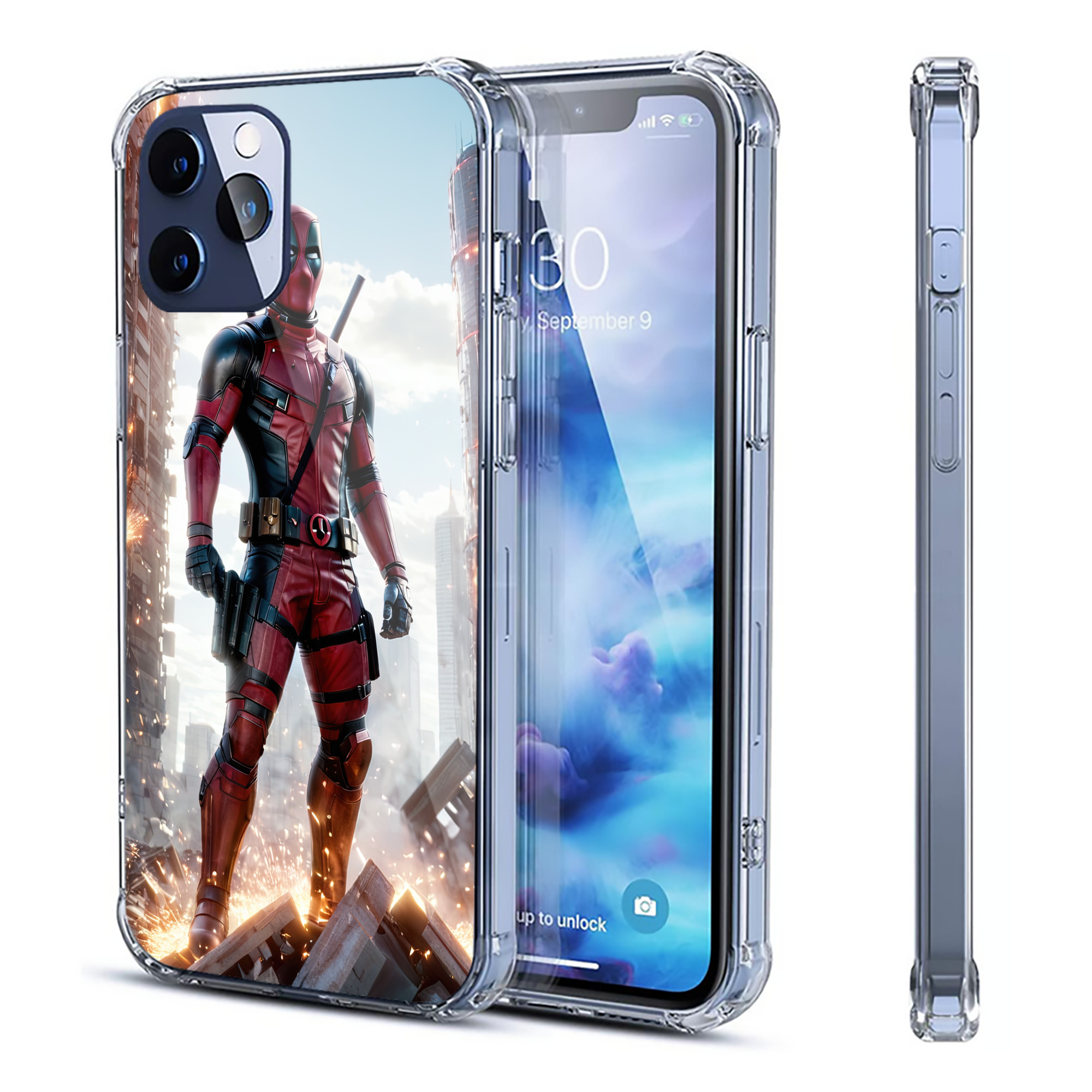 （画像用） Deadpool デッドプール 【iPhone 12シリーズ対応】透明スマホケース（クリアソフトケース）